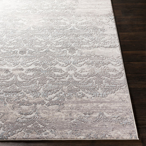 Image of Surya Genesis Traditional Silver Gray, Medium Gray, White, Pale Blue, Denim Rugs GNS-2302