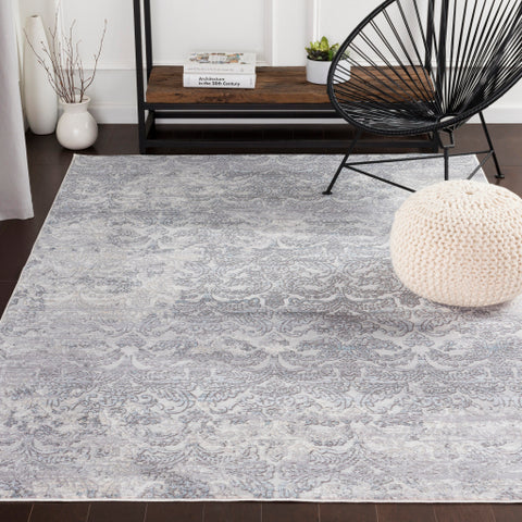 Image of Surya Genesis Traditional Silver Gray, Medium Gray, White, Pale Blue, Denim Rugs GNS-2302