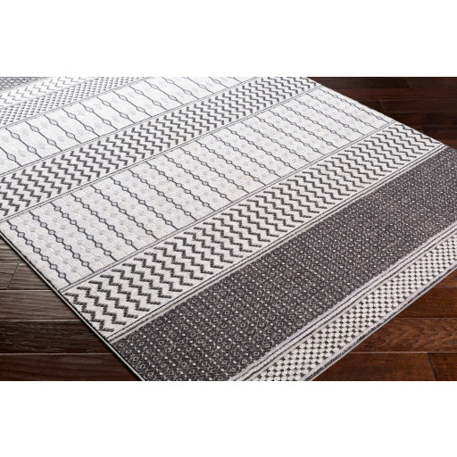 Surya Genesis Global White, Charcoal, Silver Gray Rugs GNS-2309