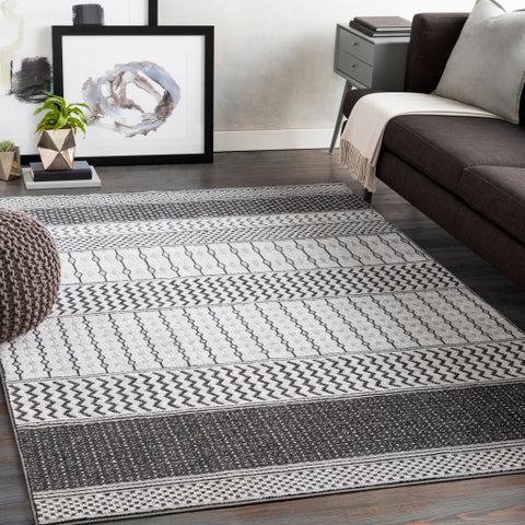 Image of Surya Genesis Global White, Charcoal, Silver Gray Rugs GNS-2309