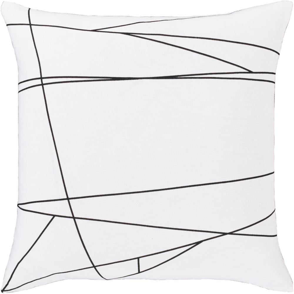 Surya Graphic Punch Modern White, Black Pillow Cover GPC-003-Wanderlust Rugs