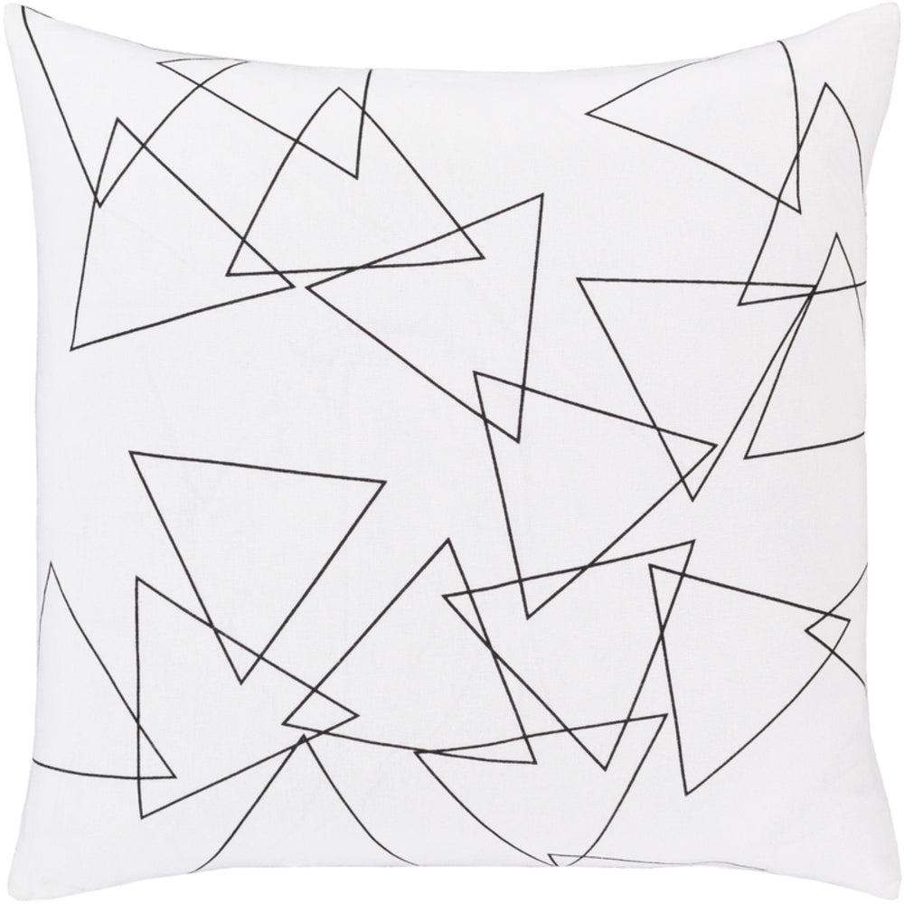 Surya Graphic Punch Modern White, Black Pillow Cover GPC-005-Wanderlust Rugs