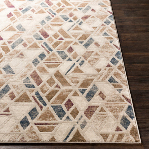 Image of Surya Cash Modern Camel, Eggplant, Bright Blue, Medium Gray, Khaki, Beige Rugs HAC-2301