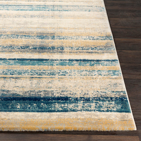 Image of Surya Cash Modern Teal, Navy, Saffron, Medium Gray, Pale Blue, Khaki, Beige Rugs HAC-2302