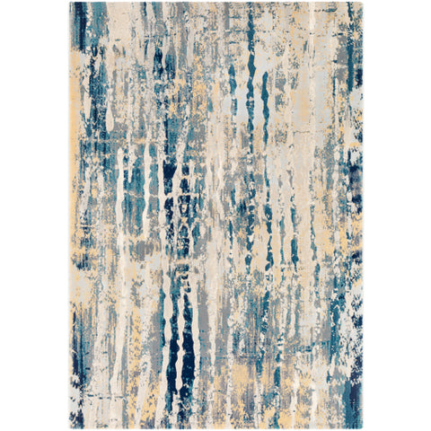 Image of Surya Cash Modern Teal, Navy, Medium Gray, Saffron, Pale Blue Rugs HAC-2304