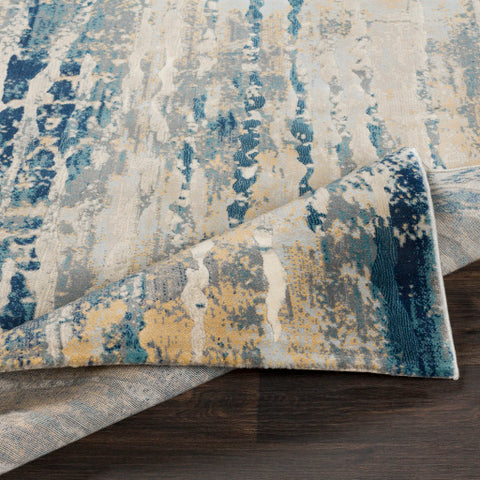 Image of Surya Cash Modern Teal, Navy, Medium Gray, Saffron, Pale Blue Rugs HAC-2304