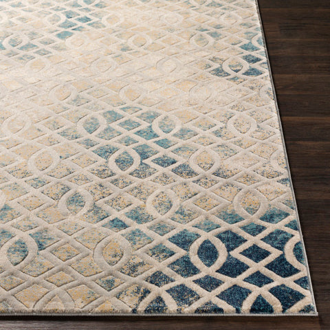 Image of Surya Cash Modern Saffron, Pale Blue, Medium Gray, Teal, Lime, Khaki, Beige Rugs HAC-2308