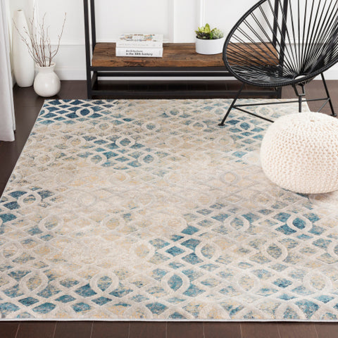 Image of Surya Cash Modern Saffron, Pale Blue, Medium Gray, Teal, Lime, Khaki, Beige Rugs HAC-2308