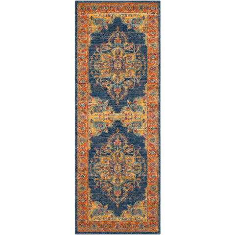 Image of Surya Harput Traditional Teal, Burnt Orange, Saffron, Garnet, Dark Blue, Light Gray, Ivory Rugs HAP-1004