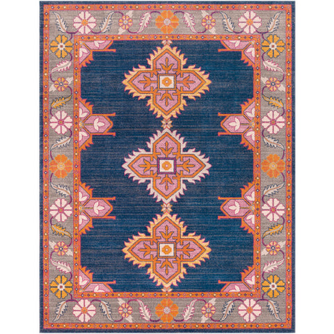 Image of Surya Harput Traditional Dark Blue, Medium Gray, Light Gray, Garnet, Burnt Orange, Saffron, Ivory Rugs HAP-1037