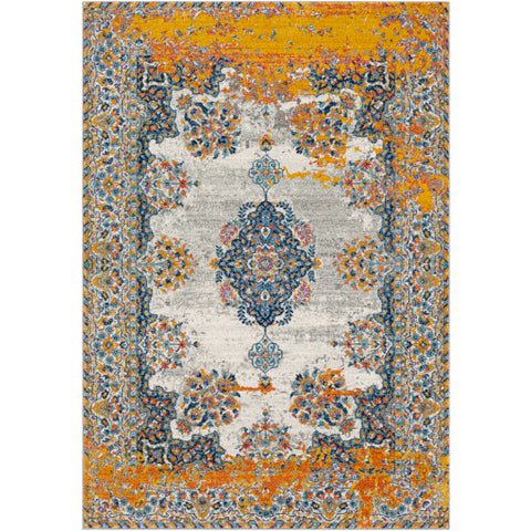 Image of Surya Harput Traditional Teal, Dark Blue, Light Gray, Charcoal, Saffron Rugs HAP-1056