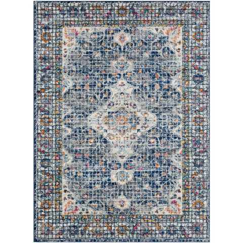 Image of Surya Harput Traditional Dark Blue, Light Gray, Charcoal, White, Saffron, Garnet, Teal, Burnt Orange Rugs HAP-1085