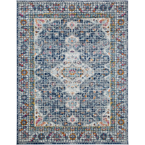 Image of Surya Harput Traditional Dark Blue, Light Gray, Charcoal, White, Saffron, Garnet, Teal, Burnt Orange Rugs HAP-1085