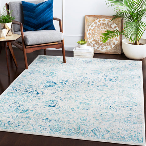 Image of Surya Harput Traditional Aqua, Light Gray, Bright Blue, Ivory Rugs HAP-1089