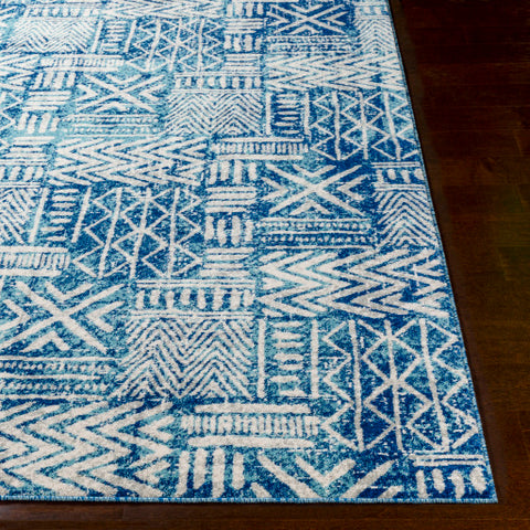 Image of Surya Harput Global Bright Blue, Aqua, Light Gray, Ivory Rugs HAP-1092