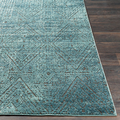 Image of Surya Herati Traditional Aqua, Bright Blue, White, Black Rugs HER-2305