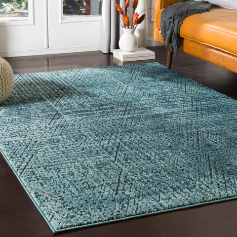 Image of Surya Herati Traditional Aqua, Bright Blue, White, Black Rugs HER-2305