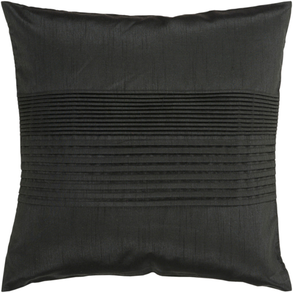 Surya Solid Pleated Texture Black Pillow Kit HH-027-Wanderlust Rugs