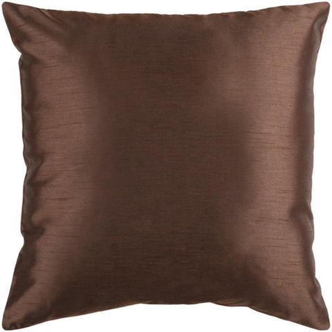 Image of Surya Solid Luxe Solid & Border Dark Brown Pillow Kit HH-040-Wanderlust Rugs
