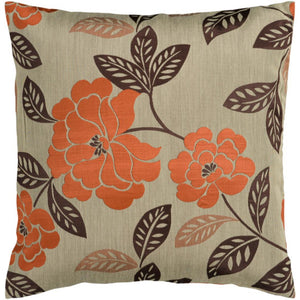 Surya Blossom Transitional Tan, Burnt Orange, Dark Brown Pillow Kit HH-053-Wanderlust Rugs