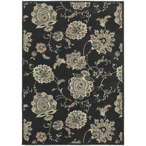 Oriental Weavers Highlands 2444I 1'10" X 3' 0" Casual Midnight Ivory Floral Rug-Wanderlust Rugs