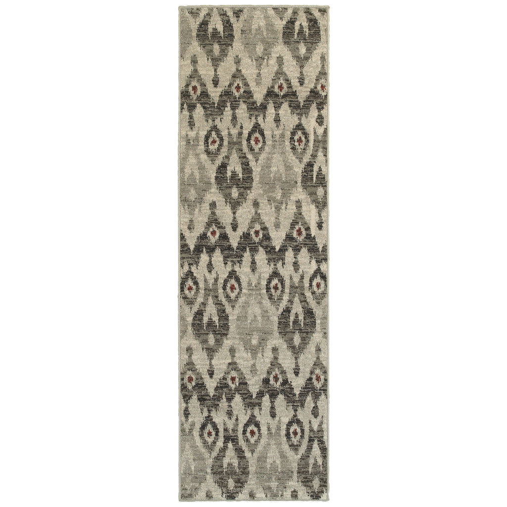 Oriental Weavers Highlands 6301E 1'10" X 3' 0" Casual Ivory Grey Tribal Rug-Wanderlust Rugs