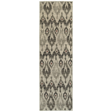 Image of Oriental Weavers Highlands 6301E 1'10" X 3' 0" Casual Ivory Grey Tribal Rug-Wanderlust Rugs