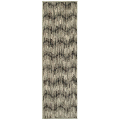 Oriental Weavers Highlands 6608A 1'10" X 3' 0" Casual Grey Ivory Chevron Rug-Wanderlust Rugs