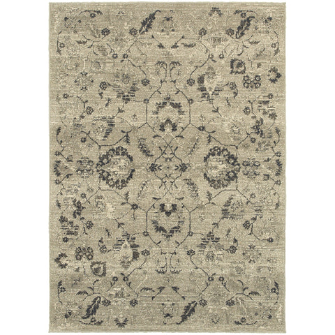 Image of Oriental Weavers Highlands 6684D 1'10" X 3' 0" Casual Beige Grey Floral Rug-Wanderlust Rugs
