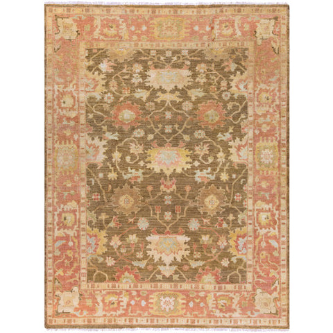 Image of Surya Hillcrest Traditional Dark Red, Dark Brown, Tan, Cream, Khaki, Sage Rugs HIL-9004