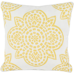 Surya Hemma Indoor / Outdoor Bright Yellow, Ivory Pillow Cover HM-003-Wanderlust Rugs