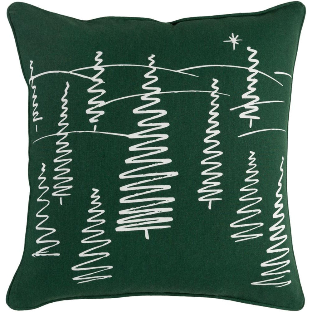 Surya Holiday Transitional Dark Green, White Pillow Kit HOLI-7263-Wanderlust Rugs
