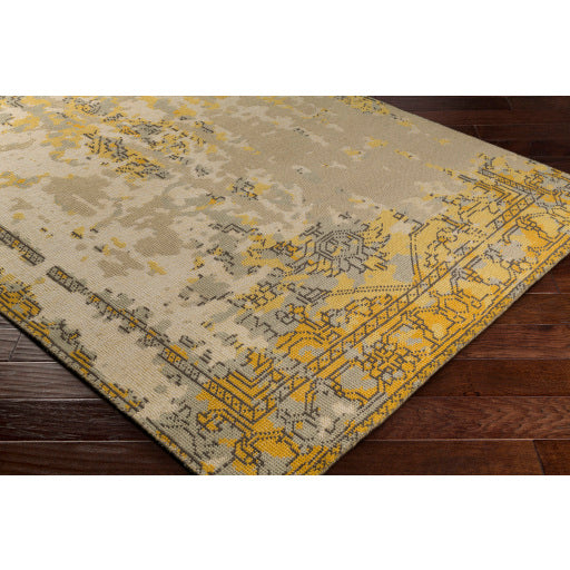 Surya Hoboken Traditional Bright Yellow, Taupe, Light Gray, Charcoal, Ivory Rugs HOO-1016