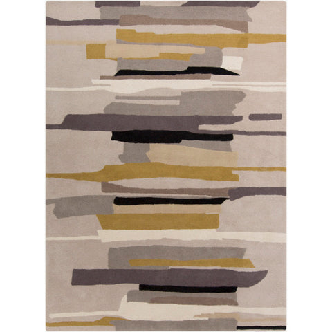 Image of Surya Harlequin Modern Medium Gray, Khaki, Tan, Black, Camel, Light Gray Rugs HQL-8022