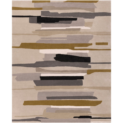 Image of Surya Harlequin Modern Medium Gray, Khaki, Tan, Black, Camel, Light Gray Rugs HQL-8022