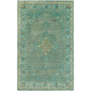 Surya Haven Traditional Emerald, Teal, Grass Green, Bright Yellow, Burnt Orange Rugs HVN-1227