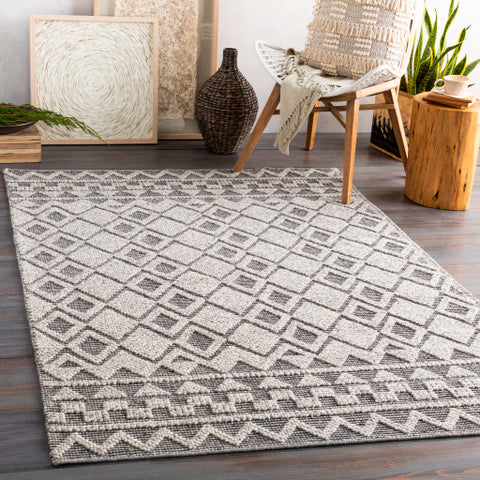 Image of Surya Hygge Global Medium Gray, Black, Cream Rugs HYG-2303