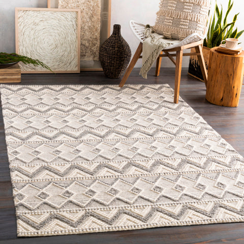 Image of Surya Hygge Global Cream, Medium Gray Rugs HYG-2304