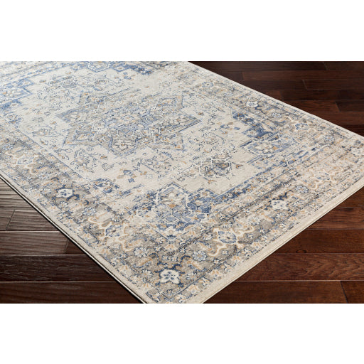 Surya Indigo Traditional Navy, Bright Blue, Medium Gray, Tan, White Rugs IGO-2312