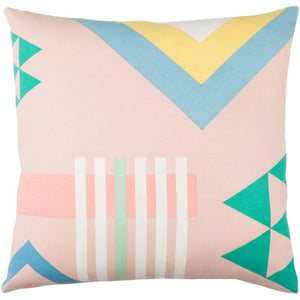 Surya Lina Modern Pale Pink, Emerald, Cream, Sky Blue, Butter, Mint Pillow Kit INA-006-Wanderlust Rugs