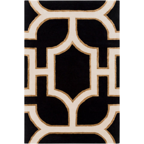 Image of Surya Intermezzo Modern Black, Cream, Tan Rugs INE-1000