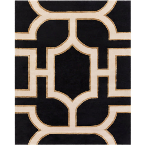 Image of Surya Intermezzo Modern Black, Cream, Tan Rugs INE-1000