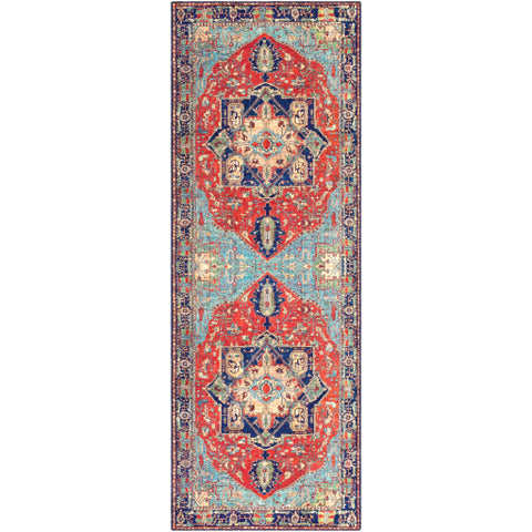 Image of Surya Iris Traditional Bright Red, Burnt Orange, Navy, Ice Blue, Grass Green, Wheat, Ivory, Bright Yellow Rugs IRS-2308