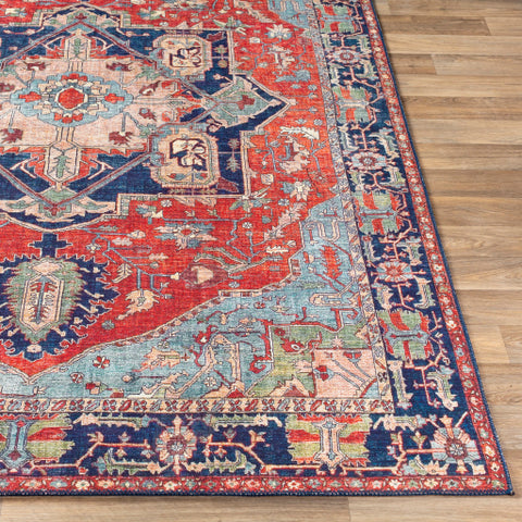 Image of Surya Iris Traditional Bright Red, Burnt Orange, Navy, Ice Blue, Grass Green, Wheat, Ivory, Bright Yellow Rugs IRS-2308