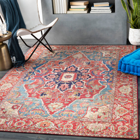 Image of Surya Iris Traditional Burnt Orange, Bright Red, Ice Blue, Navy, Wheat, Bright Yellow, Ivory Rugs IRS-2309