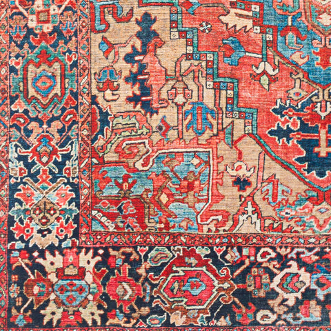 Image of Surya Iris Global Bright Red, Navy, Wheat, Ice Blue, Grass Green, Ivory Rugs IRS-2310