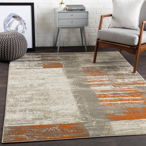 Image of Surya Jax Modern Burnt Orange, Dark Brown, Light Gray Rugs JAX-5012