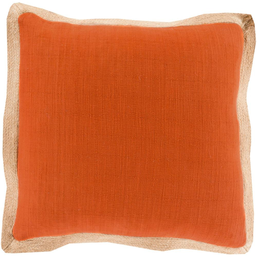 Surya Jute Flange Natural Fiber Burnt Orange, Camel Pillow Kit JF-004-Wanderlust Rugs