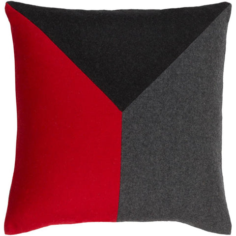 Image of Surya Jonah Modern Bright Red, Black, Charcoal Pillow Kit JH-002-Wanderlust Rugs