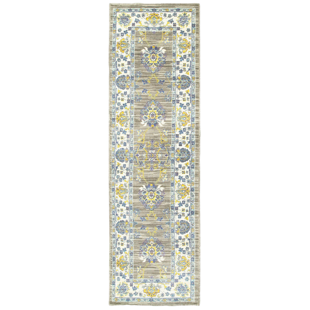 Oriental Weavers Joli 503D4 1'10" X 3' 0" Traditional Grey Yellow Floral Rug-Wanderlust Rugs
